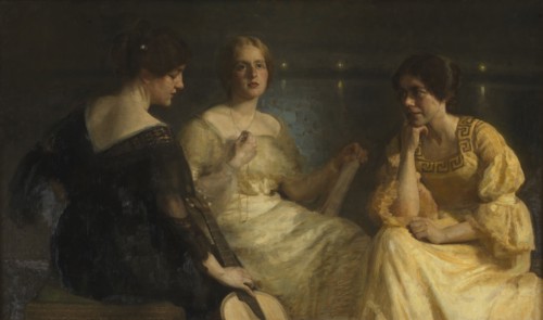 Young women. From left: Karen Bramsen; the artist's wife Esther, née Lange; Johanne Munch..., 1904. Creator: Julius Paulsen.