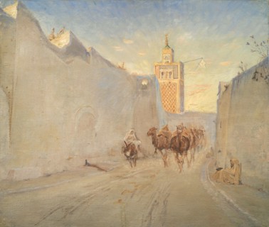 Camels in a Street in Tunisia, 1882. Creator: Theodor Esbern Philipsen.