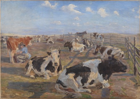 The Milking Place at Meilgård, 1884. Creator: Theodor Esbern Philipsen.