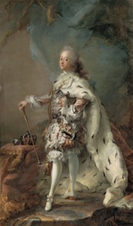Portrait of Frederik V in Anointment Robe, 1748-1751. Creator: Carl Gustaf Pilo.