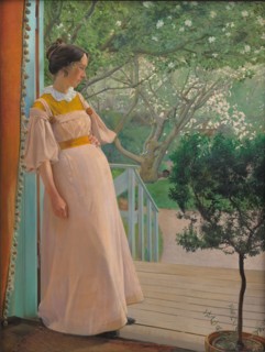 At the French Windows. The Artist's Wife, 1897. Creator: Laurits Andersen Ring.