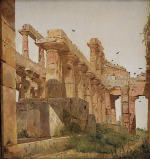 The Temple of Hera at Paestum, Italy;The so-called Temple of Poseidon at Paestum, 1838. Creator: Jorgen Pedersen Roed.