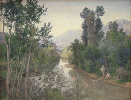Autumn day by the Lirifloden, 1884. Creator: Joakim Skovgaard.