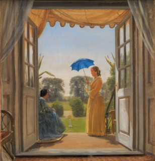 Caroline Dalgas og Jeanina Stampe på Nyso havetrappe, 1855. Creator: Peter Christian Thamsen Skovgaard.