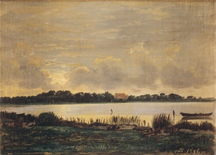 View Across Præsto Fiord towards the manor of Nyso, 1846. Creator: Peter Christian Thamsen Skovgaard.