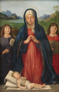 The Christ Child Worshipped by Mary, 1480-1524. Creator: Antonio Solario.