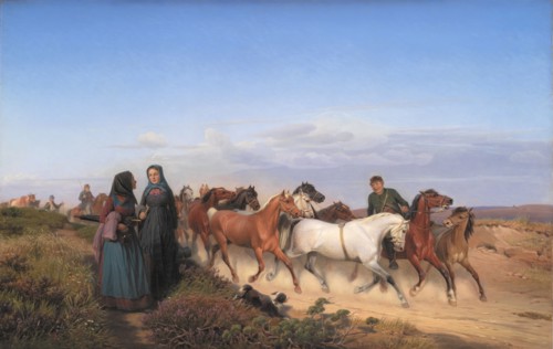 Jutlandic Peasants Bound for Home along with their Horses, 1870. Creator: Jorgen Sonne.