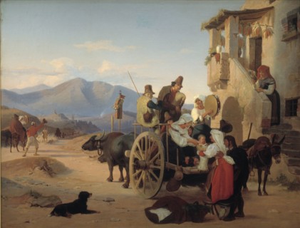 Roman Peasants Going to Market, 1837. Creator: Jorgen Sonne.