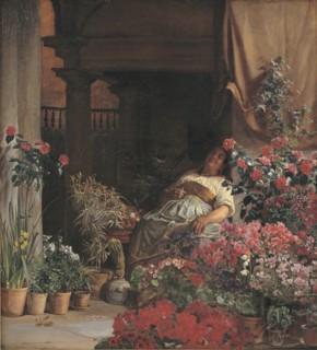 A Florentine Flower Seller, 1880. Creator: Kristian Zahrtmann.