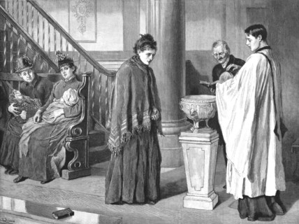 ''A Christening in the Chapel of the Foundling Hospital', 1891. Creator: Robert Barnes.
