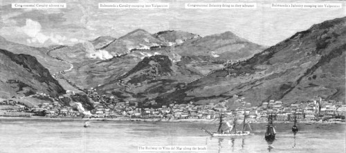 '' The Civil War in Chili, The Battle outside Valparaiso', 1891. Creator: Unknown.