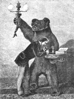 'The Bear Trophy at Marlborough House; the Bear was shot in Russia by H.R.H. The Prince..., 1891. Creator: Unknown.