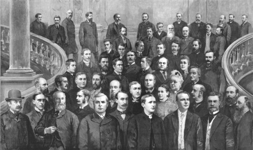 ''The Members of the New London School Board', 1891. Creator: Unknown.