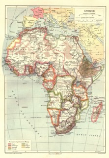 ''Map of Afrique showing Possessions et protectorats d'Europe', 1914. Creator: Unknown.