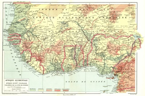 ''Map, Afrique Occidentale; L'Ouest Africain', 1914. Creator: Unknown.