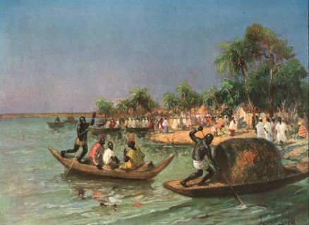''Un village noir sur le Niger (environs de Sansanding); L'Ouest Africain', 1914. Creator: L Marc.
