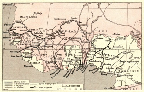 ''Voies de communication de l'Afrique occidentale francaise; L'Ouest Africain', 1914. Creator: Unknown.