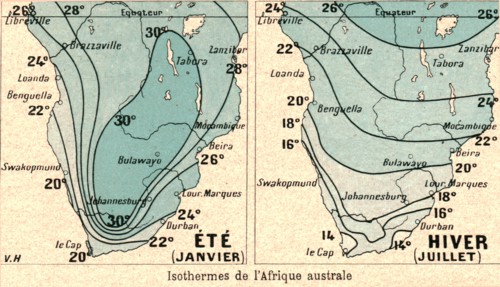 ''Isothermes de l'Afrique australe; Afrique Australe', 1914. Creator: Unknown.