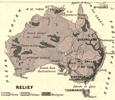''Australie Relief; Les Terres Du Pacifique', 1914. Creator: Unknown.