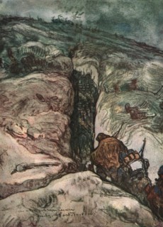 'Sur le front d'artois - l'album de Jean Lefort; Une releve par le boyau Lasnier', 1915 (1916). Creator: Jean Lefort.