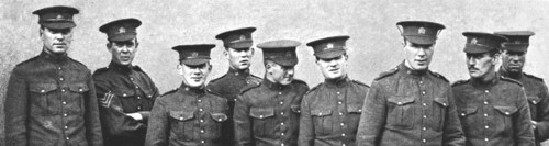 'L'effort Canadien; Types de volontaires canadiens arrivant en Angleterre', 1914. (1916) Creator: Unknown.