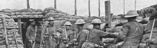 'L'effort Canadien; Canadiens occupant des tranchees en Flandre', 1915 (1916).. Creator: Unknown.