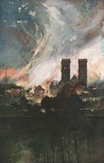 'Verdun; Bombardement de Verdun avec des obus incendiaires (nuit du 25 au 26 mars 1916)', 1916. Creator: Francois Flameng.