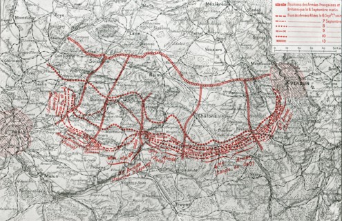 ''La Bataille de la Marne; Le mouvement de la bataille du 6 au 13 septembre', 1914. Creator: Unknown.