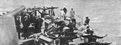 ''La fin de L' "Emden"; La captivite du personnel de "Emden" a bord du "Sydney"', 1914. Creator: Unknown.