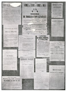 ''Les affiches de la premiere semaine de la mobilisation sur les murs de Paris', 1914. Creator: Unknown.