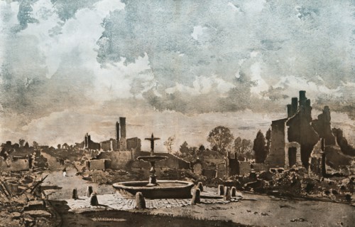 ''Les ruines de Sermaize-les-Bains (Marne)', 1914. Creator: Pierre Vignal.