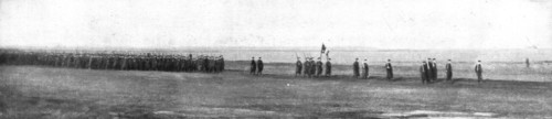 'Le Drapeau des Fusiliers Marins; Le defile de la brigade', 1915. Creator: Unknown.