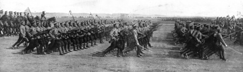 'Le President de la Republique en Russie; Le defile des troupes devant la tribune', 1914. Creator: Unknown.