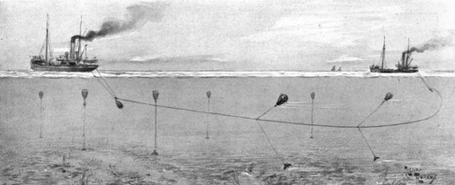 'La surveillance de la mer; Les Allemands ont deja seme, dans la mer du Nord, des mines', 1914. Creator: Henri Rudaux.