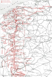 ''La Course a la Mer; Les positions successives des armes alliees, du septembre au 17 october', 1914 Creator: Unknown.