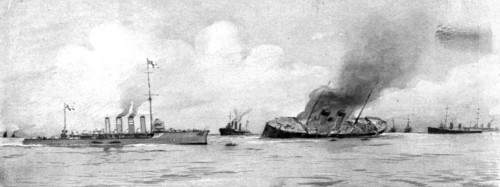 ''La surveillance de la mer; Le 'Konigin-Luisa', batiment poseur de mines allemand', 1914. Creator: Unknown.