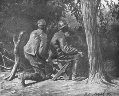 'La Campagne Macedonienne; Sur le front de la 11e armee Serbe; un poste d'observation..., 1916. Creator: Vladimir Betzitch.