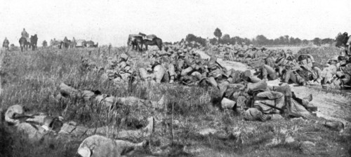 'Sur le front Russe; Un coin du champ de bataille de Rawka-Russka, en Galicie le 30 aout 1914'. Creator: Unknown.