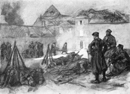 ''Scenes de Guerre; La nuit tombe, le 9 septembre, sur le chateau de Mondement', 1914. Creator: Lucien Jonas.