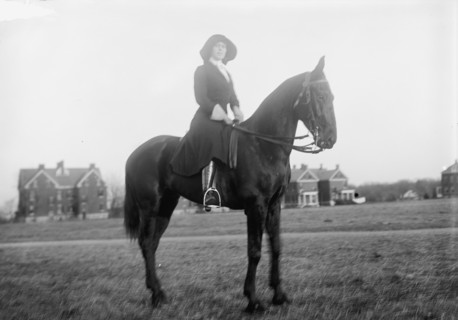 Woman Suffrage. Mrs. Burleson, Grand Marshall, 1913. Creator: Harris & Ewing.