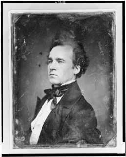 Unidentified man, about 25 years of age, head-and-shoulders portrait, nearly in profile, the head th Creator: Mathew Brady.