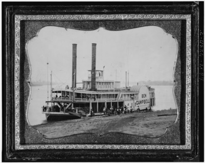 Ben Campbell, steamship at landing, between 1852 and 1860. Creator: Unknown.