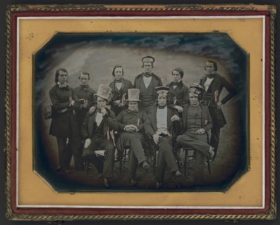 Group portrait of students, probably members of The Ranters, at Bethany College..., 1850-1851. Creator: Unknown.