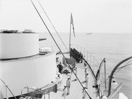 U.S.S. Kentucky, inspection on quarter deck, 1900 or 1901. Creator: Edward H Hart.