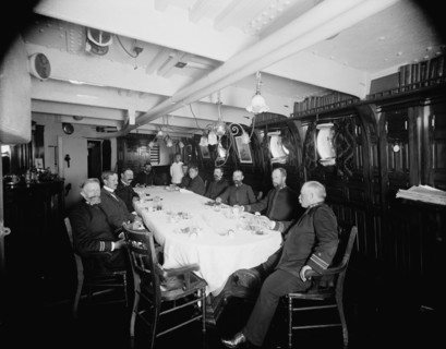 U.S.S. Oregon ward room mess, between 1896 and 1901. Creator: Edward H Hart.