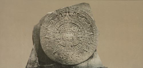 Aztec calendar stone, City of Mexico, between 1884 and 1900. Creator: William H. Jackson.