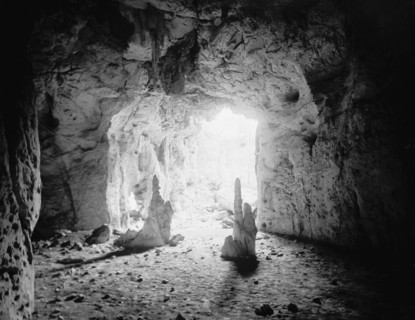 Interior of cave, El Abra, Mexico, between 1880 and 1897. Creator: William H. Jackson.