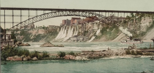 Niagara, mills and Grand Trunk (i.e. Upper Steel Arch) Bridge, ca 1900. Creator: Unknown.