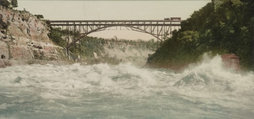 Niagara, river and cantilever bridge, ca 1900. Creator: Unknown.