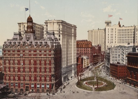 Bowling Green and Lower Broadway, New York City, c1900. Creator: Unknown.